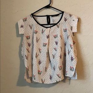 short sleeve with flowers tee